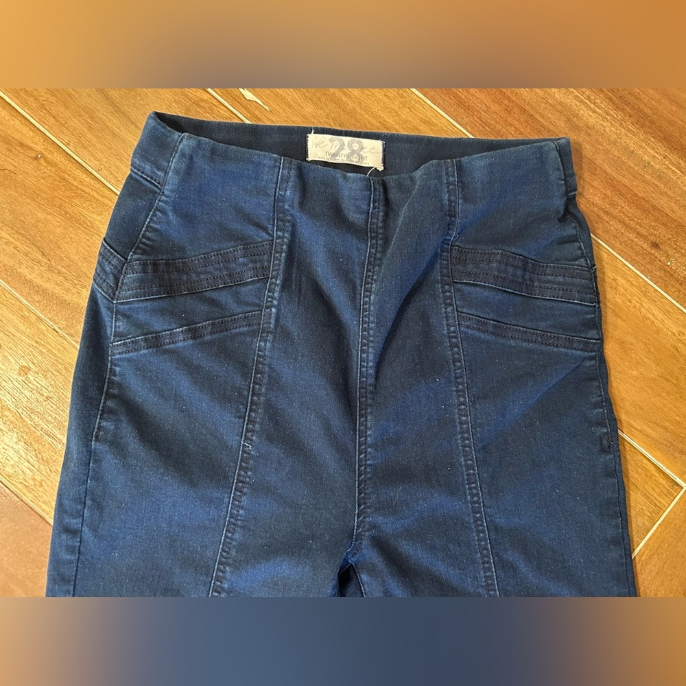 FREE PEOPLE FEEL ALRIGHT STARGIRL SKINNY‎ SOFT STRETCH NAVY JEANS. 28. - Picture 3 of 5